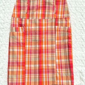 Plaid midi skirt